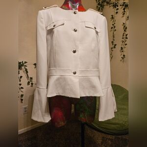 NWT White House Black Market White Bell Sleeve Women's Jacket